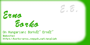 erno borko business card